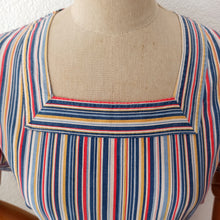 Load image into Gallery viewer, 1940s - Adorable Rainbow Stripes Cotton Dress - W31.5 (80cm)