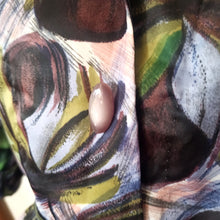 Charger l'image dans la galerie, 1950s - Stunning Abstract Floral Satin Dress - W37 (94cm)