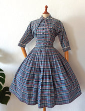 Load image into Gallery viewer, 1950s - Fabulous Brick Wall Print Cotton Dress - W27 (68cm)