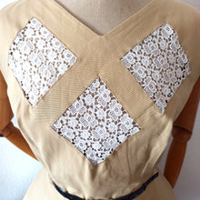 Charger l'image dans la galerie, 1950s - Gorgeous Sand See-Through Dress - W32 (82cm)