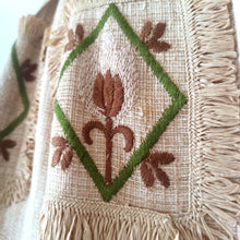 Charger l'image dans la galerie, 1950s - Adorable Brown Embroidery Raffia Dress - W26 (66cm)