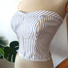 Charger l'image dans la galerie, 1950s - SPORTFIT, France - Unworn Striped Cotton Bustier - W28 (72cm)
