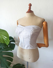 Charger l'image dans la galerie, 1950s - SPORTFIT, France - Unworn Striped Cotton Bustier - W28 (72cm)