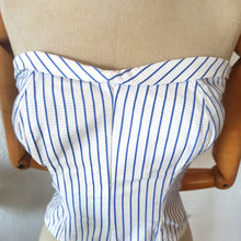 Charger l'image dans la galerie, 1950s - SPORTFIT, France - Unworn Striped Cotton Bustier - W28 (72cm)