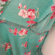 Charger l'image dans la galerie, 1940s 1950s - Stunning Turquoise Floral Housecoat Robe - L/XL