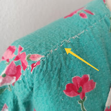 Charger l'image dans la galerie, 1940s 1950s - Stunning Turquoise Floral Housecoat Robe - L/XL