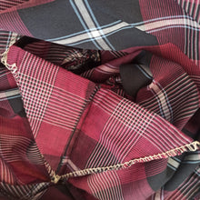 Charger l'image dans la galerie, 1940s 1950s - Gorgeous Rosewood Burgundy Tartan Dress - W32 (82cm)