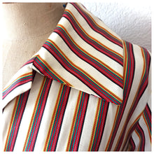 Charger l'image dans la galerie, 1950s - Gorgeous Color Stripes Autumn Dress - W32 (82cm)