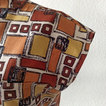 Charger l'image dans la galerie, 1950s - Gorgeous Abstract Rayon Top Blouse - Sz. L/XL