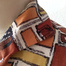 Charger l'image dans la galerie, 1950s - Gorgeous Abstract Rayon Top Blouse - Sz. L/XL