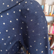 Charger l'image dans la galerie, 1950s - Iconic Dotted French Couture Soft Wool Dress - W27.5 (70cm)