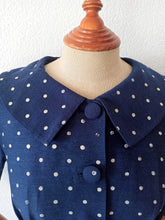Charger l'image dans la galerie, 1950s - Iconic Dotted French Couture Soft Wool Dress - W27.5 (70cm)