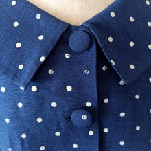 Charger l'image dans la galerie, 1950s - Iconic Dotted French Couture Soft Wool Dress - W27.5 (70cm)