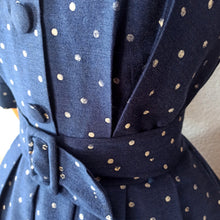 Charger l'image dans la galerie, 1950s - Iconic Dotted French Couture Soft Wool Dress - W27.5 (70cm)