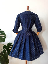 Charger l'image dans la galerie, 1950s - Iconic Dotted French Couture Soft Wool Dress - W27.5 (70cm)