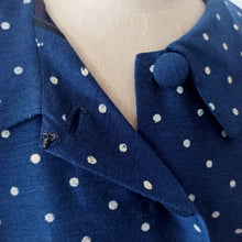 Charger l'image dans la galerie, 1950s - Iconic Dotted French Couture Soft Wool Dress - W27.5 (70cm)