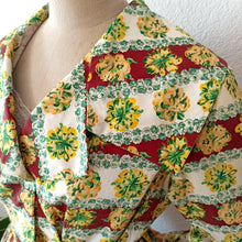 Charger l'image dans la galerie, 1950s - Stunning Autumnal Floral Print Cotton Dress - W27.5 (70cm)