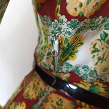 Charger l'image dans la galerie, 1950s - Stunning Autumnal Floral Print Cotton Dress - W27.5 (70cm)