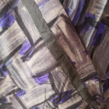 Charger l'image dans la galerie, 1950s - Stunning Purple Abstract Satin Silk Dress - W27.5 (70cm)