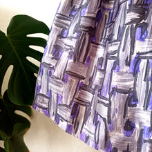 Charger l'image dans la galerie, 1950s - Stunning Purple Abstract Satin Silk Dress - W27.5 (70cm)
