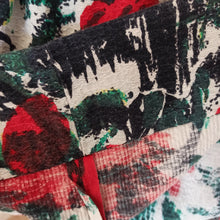 Charger l'image dans la galerie, 1950s 1960s - Stunning Red Abstract Roses Dress - W28 (72cm)