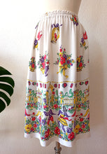Load image into Gallery viewer, 1940s - Birds & Dancers Novelty Print Rayon Skirt - W26 to 35 (66 to 90cm)