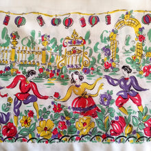 Load image into Gallery viewer, 1940s - Birds & Dancers Novelty Print Rayon Skirt - W26 to 35 (66 to 90cm)