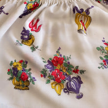 Load image into Gallery viewer, 1940s - Birds & Dancers Novelty Print Rayon Skirt - W26 to 35 (66 to 90cm)