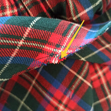 Cargar imagen en el visor de la galería, 1950s 1960s - Adorable Tartan Tie Neck Flannel Dress - W26 (66cm)