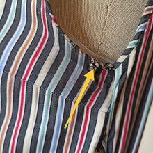 Charger l'image dans la galerie, 1950s - Adorable Rainbow Stripes Cotton Dress - W31 (78cm)