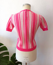 Charger l'image dans la galerie, 1950s 1960s - JF, United Kingdom - Adorable Pink Striped Wool Sweater