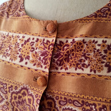 Charger l'image dans la galerie, 1950s 1960s - Gorgeous Autumnal Floral Print Cotton Dress - W25 (64cm)