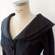 Charger l'image dans la galerie, 1950s - ILGWU, USA - Stunning Black Wool Dress - W28 (72cm)