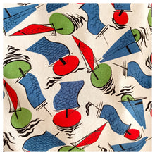 Charger l'image dans la galerie, 1940s 1950s - Adorable Toy Boats Novelty Print Skirt - W28 (70cm)