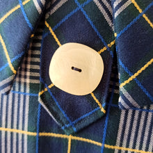 Charger l'image dans la galerie, 1950s - Gorgeous Navy Blue Tartan Winter Dress - W28.5 (72cm)