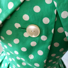 Charger l'image dans la galerie, 1950s - Iconic Adorable Green Dotted Cotton Dress - W27 (68cm)