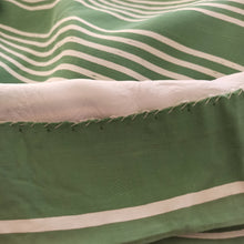 Charger l'image dans la galerie, 1940s 1950s - Gorgeous Green Rayon Stripped Dress - W25/26 (64/66cm)