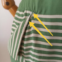 Charger l'image dans la galerie, 1940s 1950s - Gorgeous Green Rayon Stripped Dress - W25/26 (64/66cm)