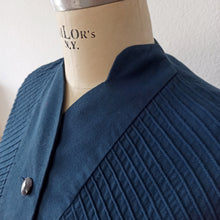 Cargar imagen en el visor de la galería, 1940s - Gorgeous Blue Gabardine Wool Dress - W28 (70cm)