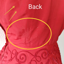 Charger l'image dans la galerie, 1940s 1950s - Richard Grossmark, London - Stunning Rouge Soft Taffeta Dress - W25 (64cm)