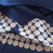 Charger l'image dans la galerie, 1950s - Stunning Royal Blue Gabardine Rayon Dress - W28 (72cm)