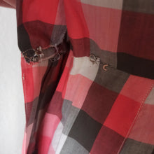 Cargar imagen en el visor de la galería, 1940s - Gorgeous Pink Plaid Cotton Dress - W26 (66cm)