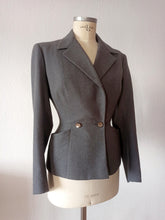 Carica l'immagine nel visualizzatore di Gallery, 1940s - Elegant Grey Gabardine Wool Blazer Jacket - W29 (74cm)