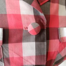 Cargar imagen en el visor de la galería, 1940s - Gorgeous Pink Plaid Cotton Dress - W26 (66cm)