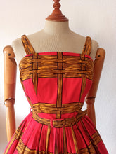 Charger l'image dans la galerie, 1950s - ASTOR - Stunning French Novelty Print Bolero Dress - W26 (66cm)