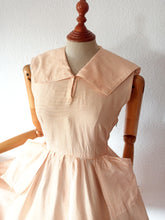 Cargar imagen en el visor de la galería, 1940s 1950s - Adorable Orange Stripes Pockets Dress - W27 (68cm)