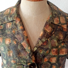 Charger l'image dans la galerie, 1950s 1960s - Gorgeous Abstract Satin Dress - W36 (91cm)