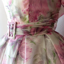 Charger l'image dans la galerie, 1950s - Gorgeous & Elegant Floral Sheer Dress - W33 (84cm)