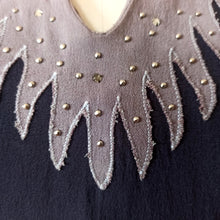 Cargar imagen en el visor de la galería, 1940s - Puritan, USA - Gorgeous Beaded Rayon Dress - W32 (81cm)