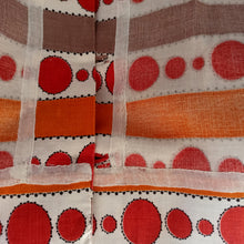 Charger l'image dans la galerie, 1950s - Stunning Abstract Orange Linen Dress - W28 (72cm)